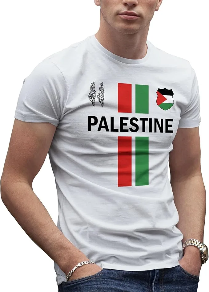 Makdi Palestine Football t-Shirt Free Palestine Camiseta De Hombre