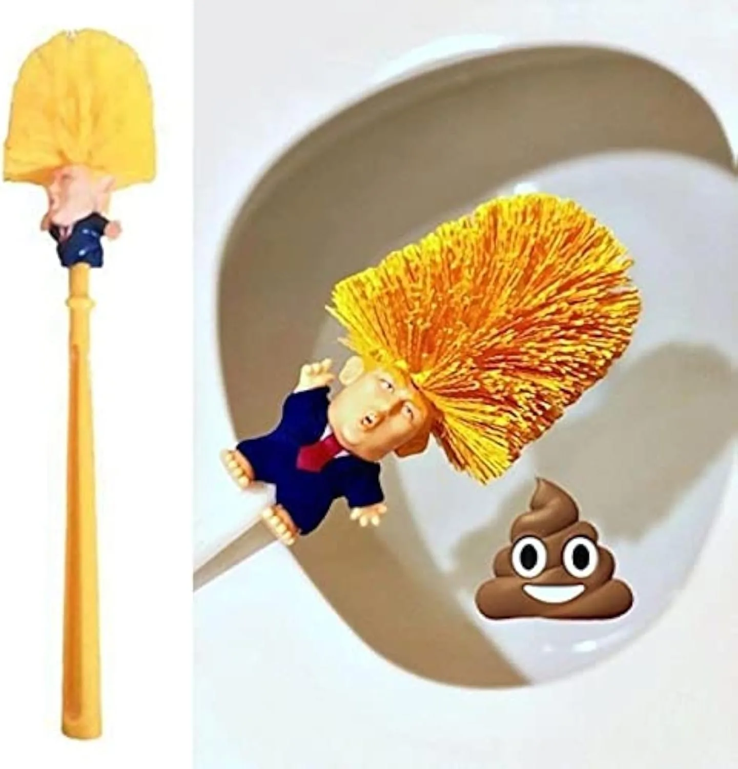 Donald Trump - Cepillo para Inodoro - Cepillos para Que tu Inodoro Sea Genial de Nuevo Regalo Divertido de mordaza Humor político Novedad Divertida Cepillo de Inodoro Cepillo(size2 sin Soporte)