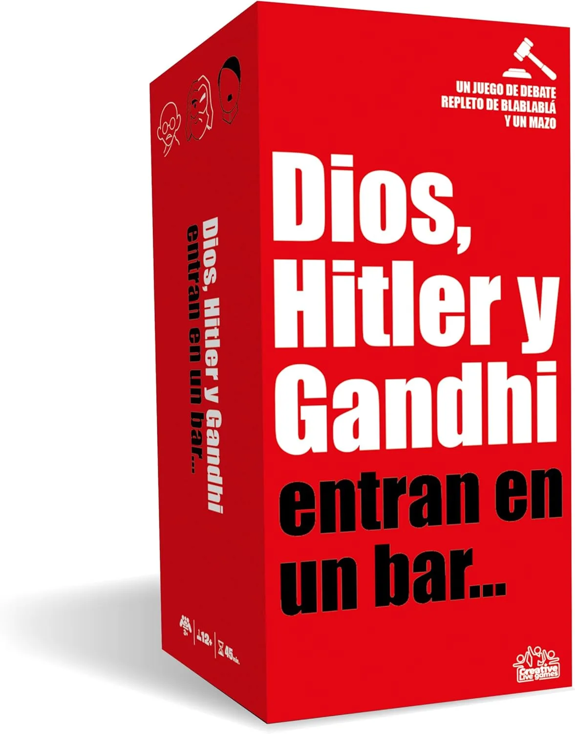 Dios Hitler Gandhi Entran en un Bar | Juegos de Mesa | Debate con Humor Inteligente y Cartas para Defender Ideas Controvertidas | Set Estratégica Retórica Destinado a Fiestas