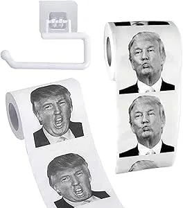 2 Rollos de Papel Higiénico Trump, con 2 Diseños Extravagantes y Divertidos